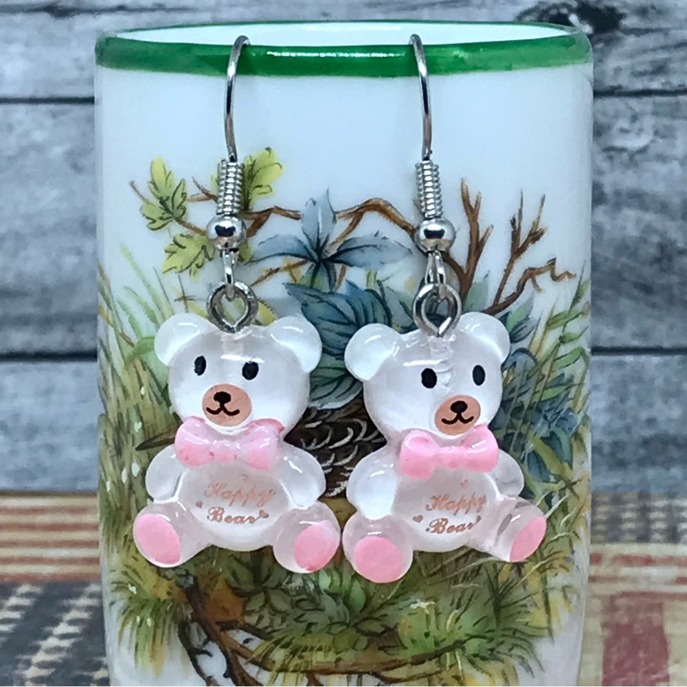 Teddy Bear Animal Hook Earrings
